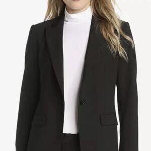 Theory Gabe B Women's Size 2 Stretch Virgin Wool Black Tailored Designer Blazer